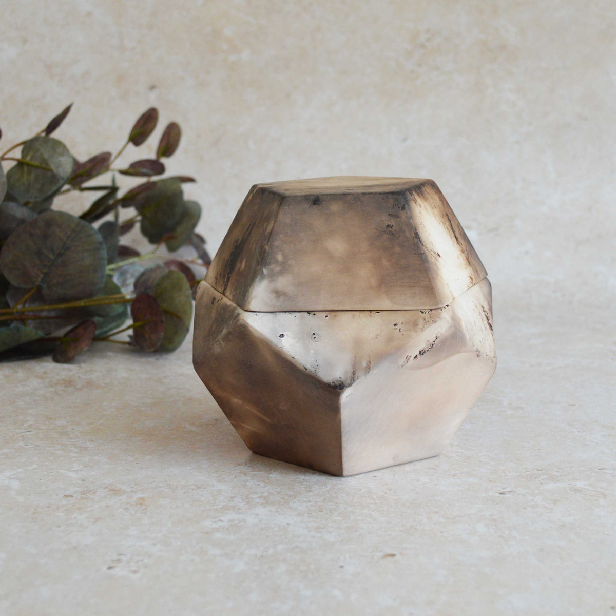 Smoke Fired Dodecahedron | Large | Smoke Fired | Porcelain