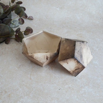 Smoke Fired Dodecahedron | Large | Smoke Fired | Porcelain