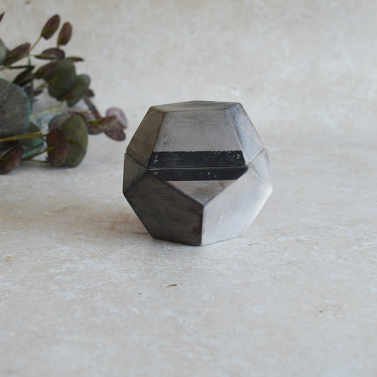 Smoke Fired Dodecahedron | Medium | Smoke Fired | Porcelain