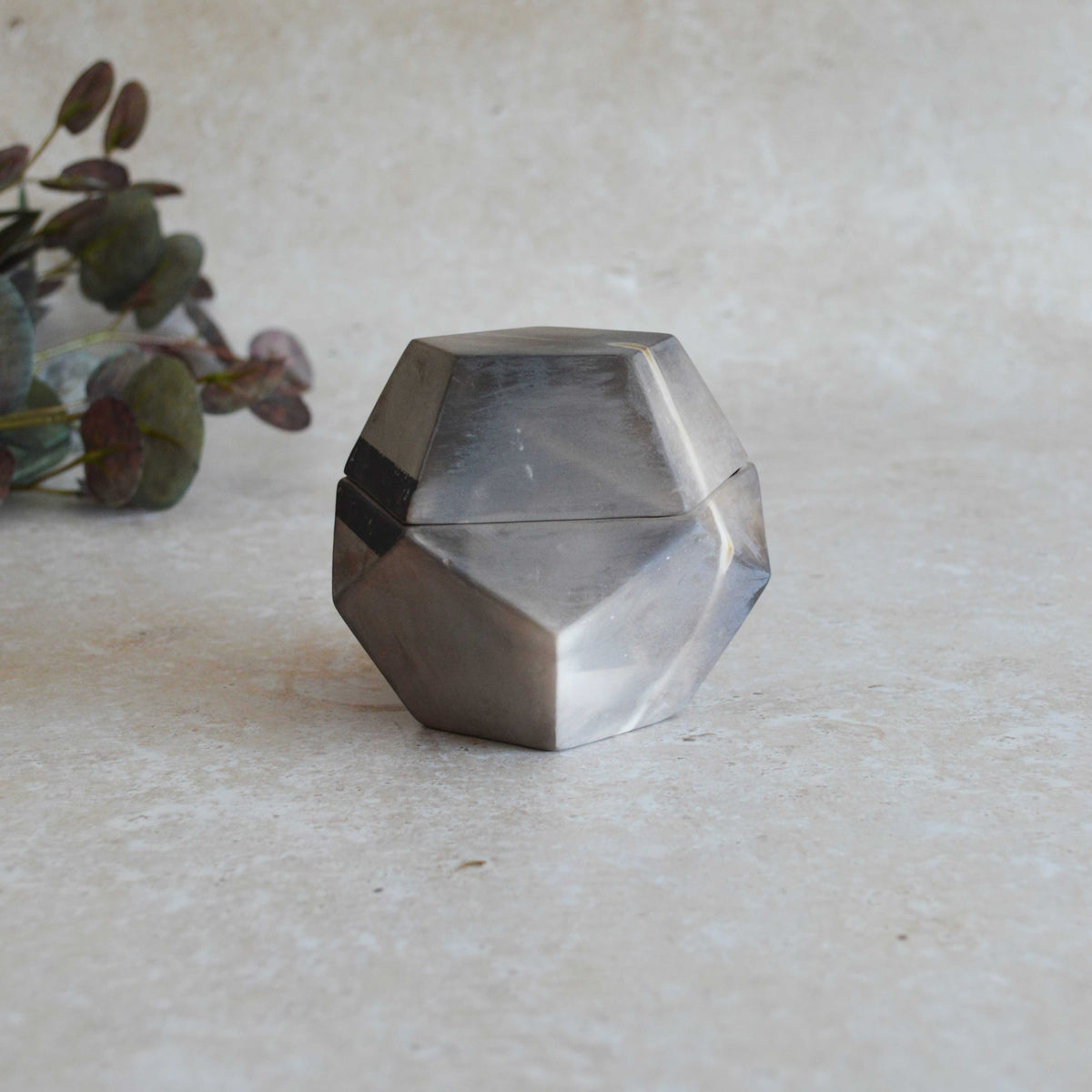 Smoke Fired Dodecahedron | Medium | Smoke Fired | Porcelain