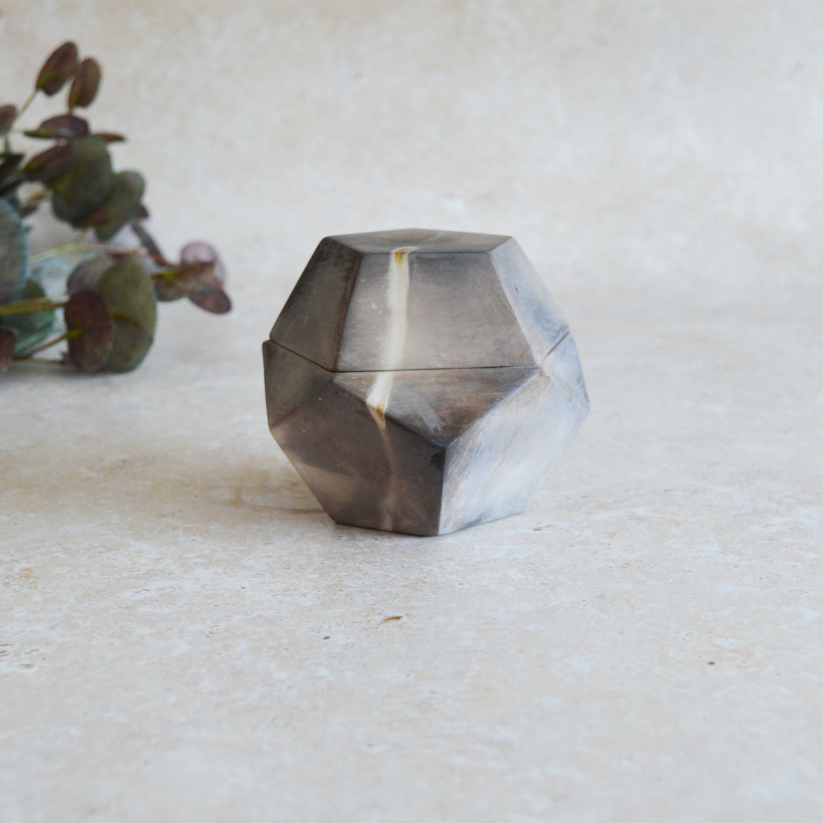 Smoke Fired Dodecahedron | Medium | Smoke Fired | Porcelain