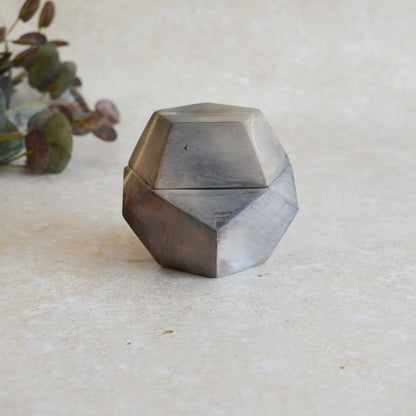 Smoke Fired Dodecahedron | Medium | Smoke Fired | Porcelain