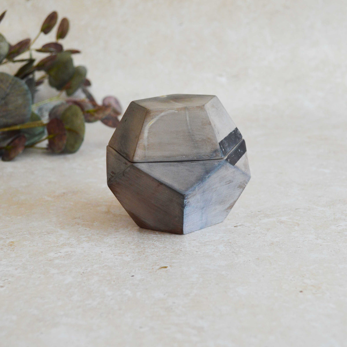 Smoke Fired Dodecahedron | Medium | Smoke Fired | Porcelain