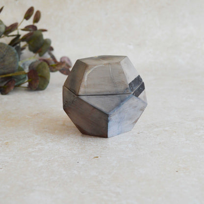 Smoke Fired Dodecahedron | Medium | Smoke Fired | Porcelain