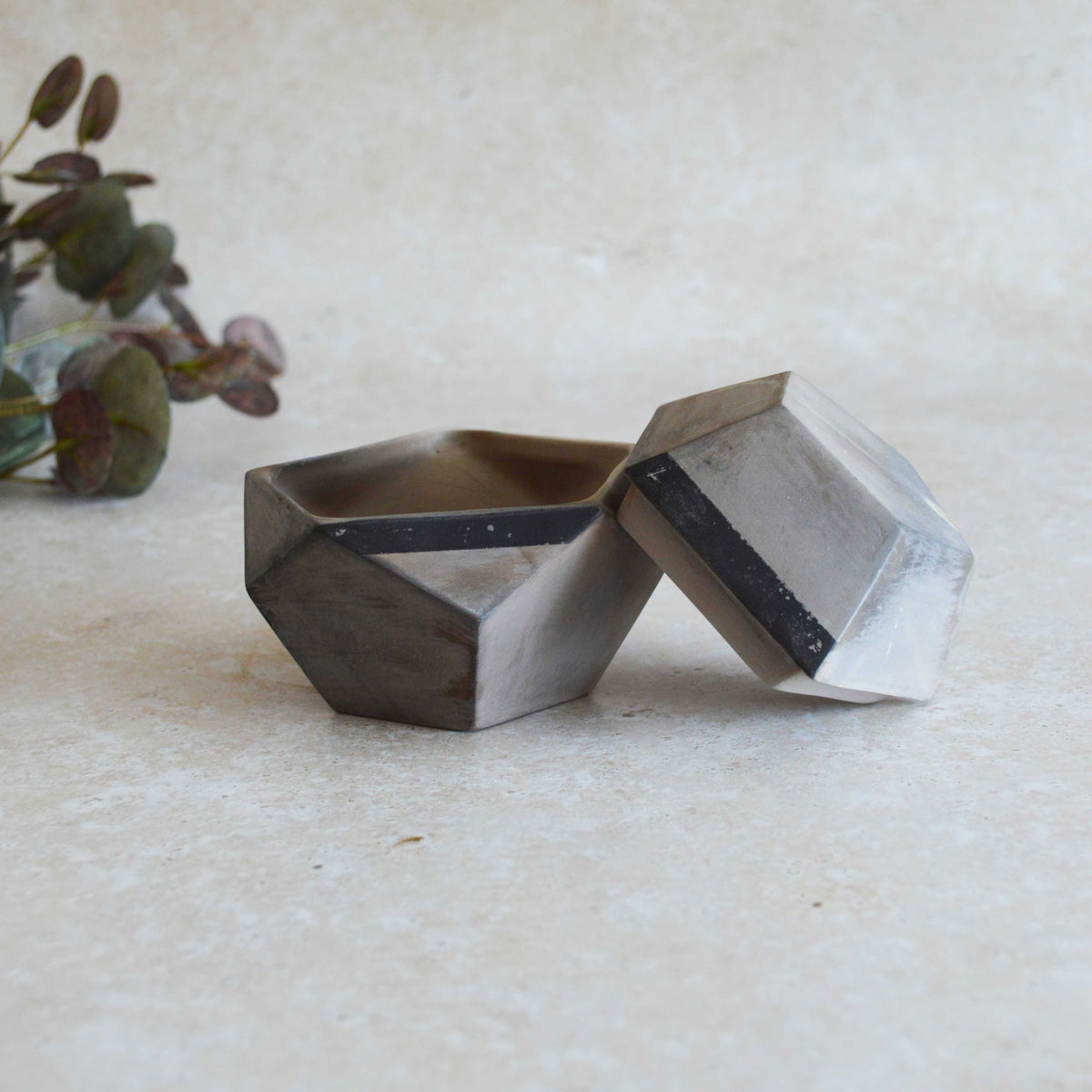 Smoke Fired Dodecahedron | Medium | Smoke Fired | Porcelain