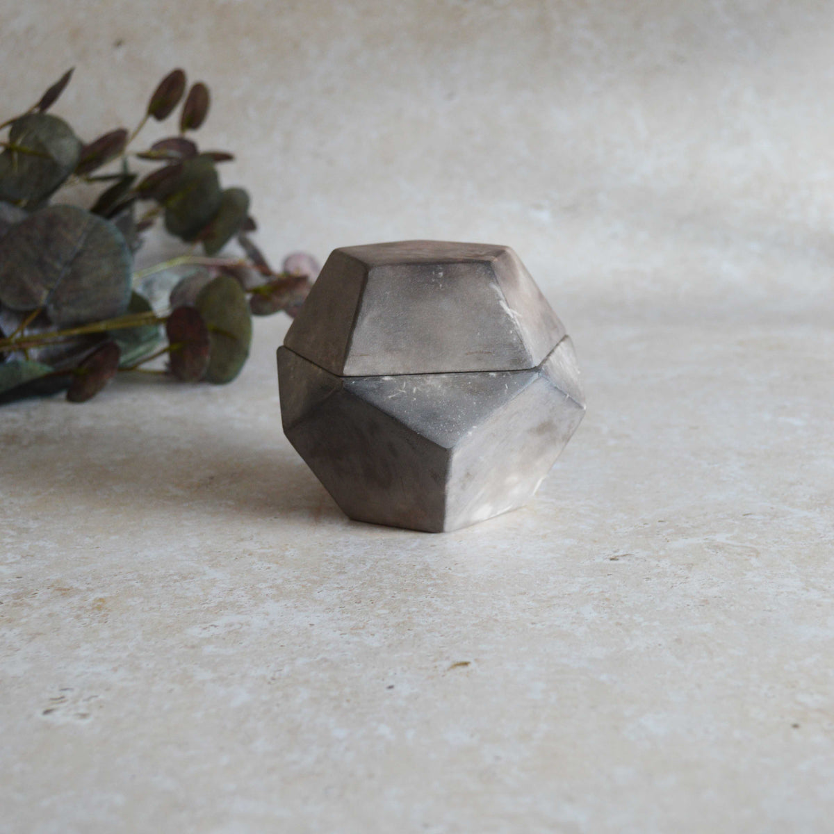 Smoke Fired Dodecahedron with a Mis Match Pattern | Medium | Smoke Fired | Porcelain