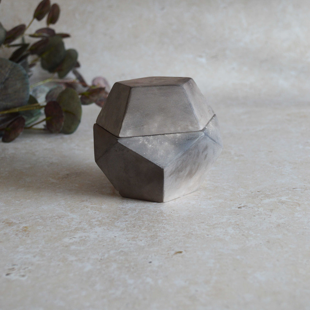 Smoke Fired Dodecahedron with a Mis Match Pattern | Medium | Smoke Fired | Porcelain