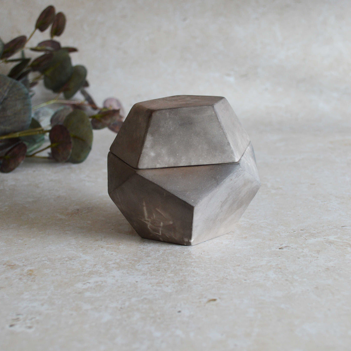 Smoke Fired Dodecahedron with a Mis Match Pattern | Medium | Smoke Fired | Porcelain