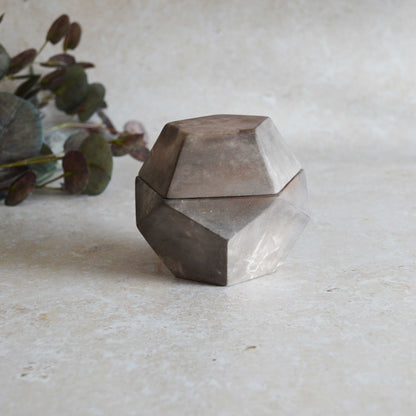 Smoke Fired Dodecahedron with a Mis Match Pattern | Medium | Smoke Fired | Porcelain