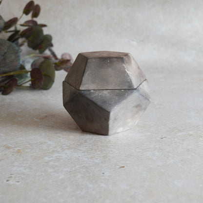Smoke Fired Dodecahedron with a Mis Match Pattern | Medium | Smoke Fired | Porcelain