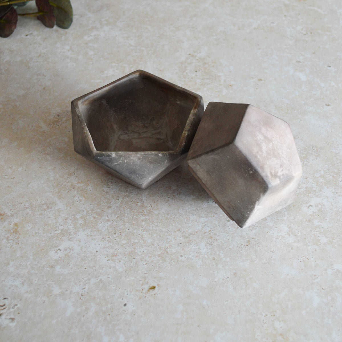 Smoke Fired Dodecahedron with a Mis Match Pattern | Medium | Smoke Fired | Porcelain