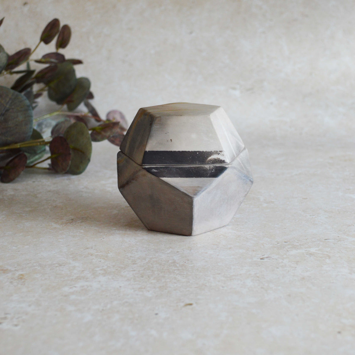 Smoke Fired Dodecahedron | Medium | Smoke Fired | Porcelain