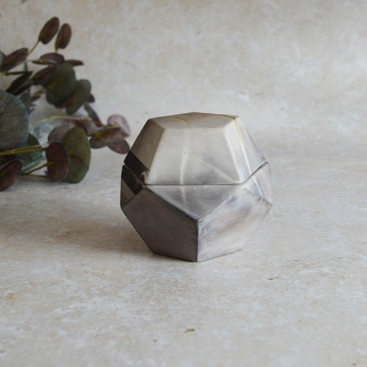 Smoke Fired Dodecahedron | Medium | Smoke Fired | Porcelain