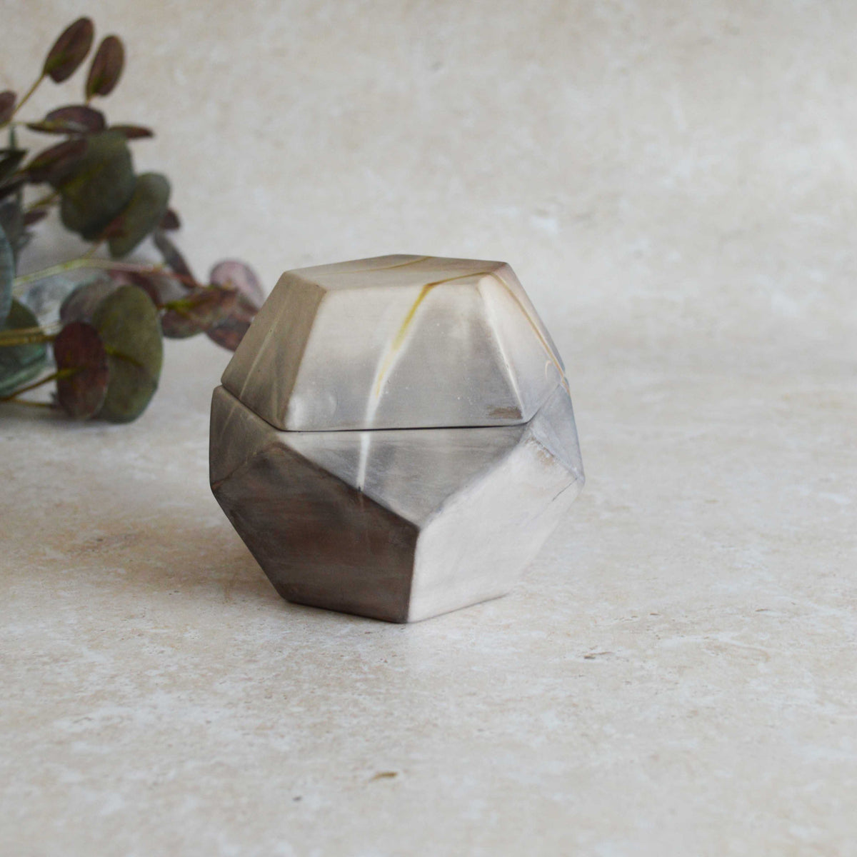 Smoke Fired Dodecahedron | Medium | Smoke Fired | Porcelain