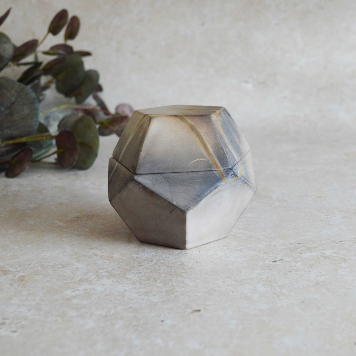 Smoke Fired Dodecahedron | Medium | Smoke Fired | Porcelain