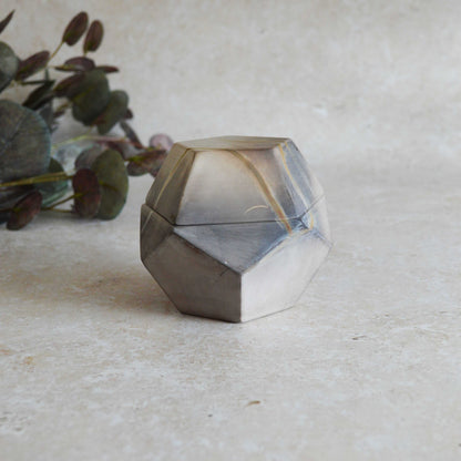 Smoke Fired Dodecahedron | Medium | Smoke Fired | Porcelain