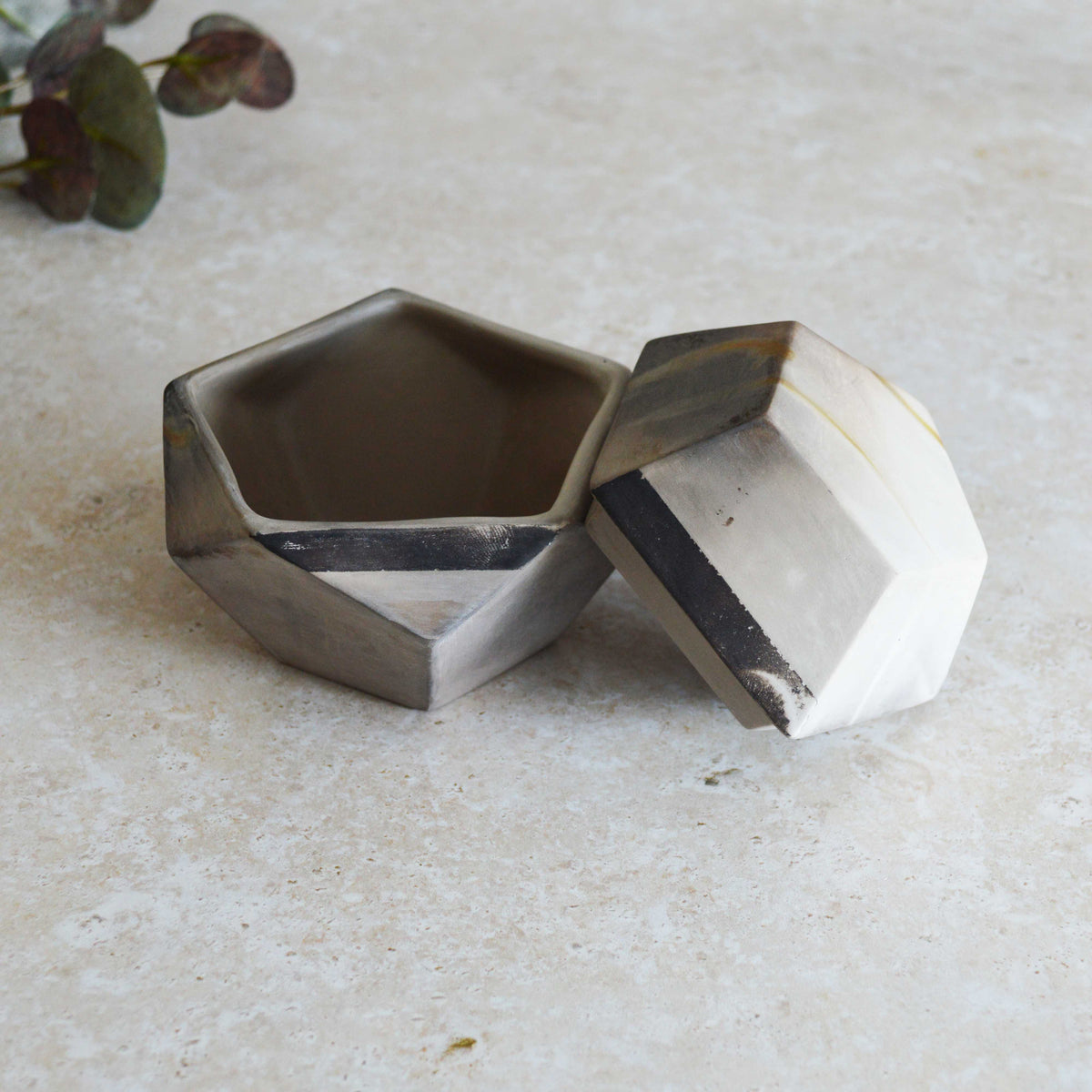 Smoke Fired Dodecahedron | Medium | Smoke Fired | Porcelain