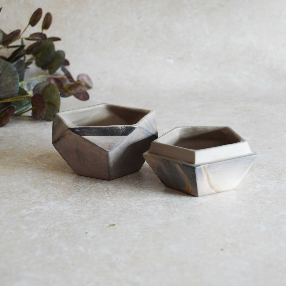 Smoke Fired Dodecahedron | Medium | Smoke Fired | Porcelain