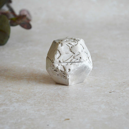 Smoke Fired Dodecahedron | Textured Small | Smoke Fired | Porcelain