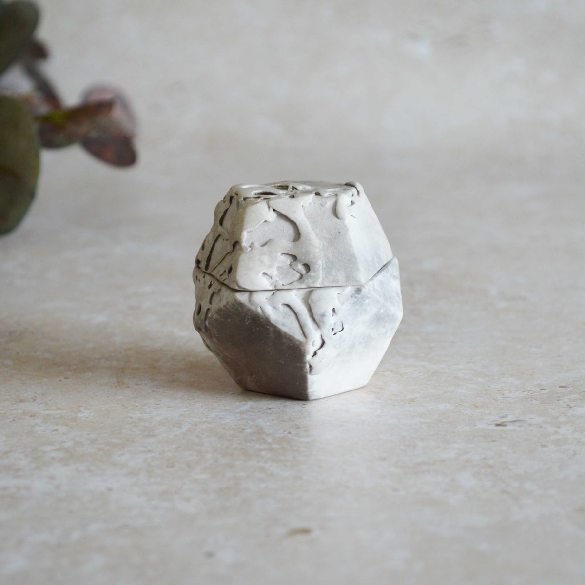 Smoke Fired Dodecahedron | Textured Small | Smoke Fired | Porcelain