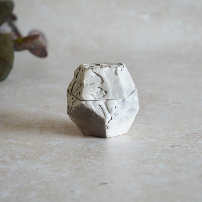 Smoke Fired Dodecahedron | Textured Small | Smoke Fired | Porcelain