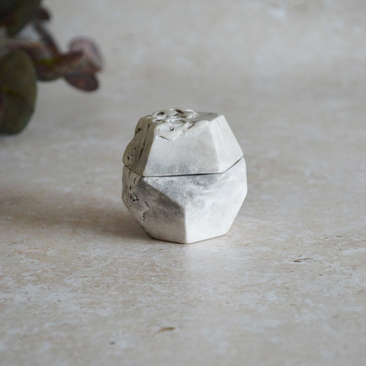 Smoke Fired Dodecahedron | Textured Small | Smoke Fired | Porcelain