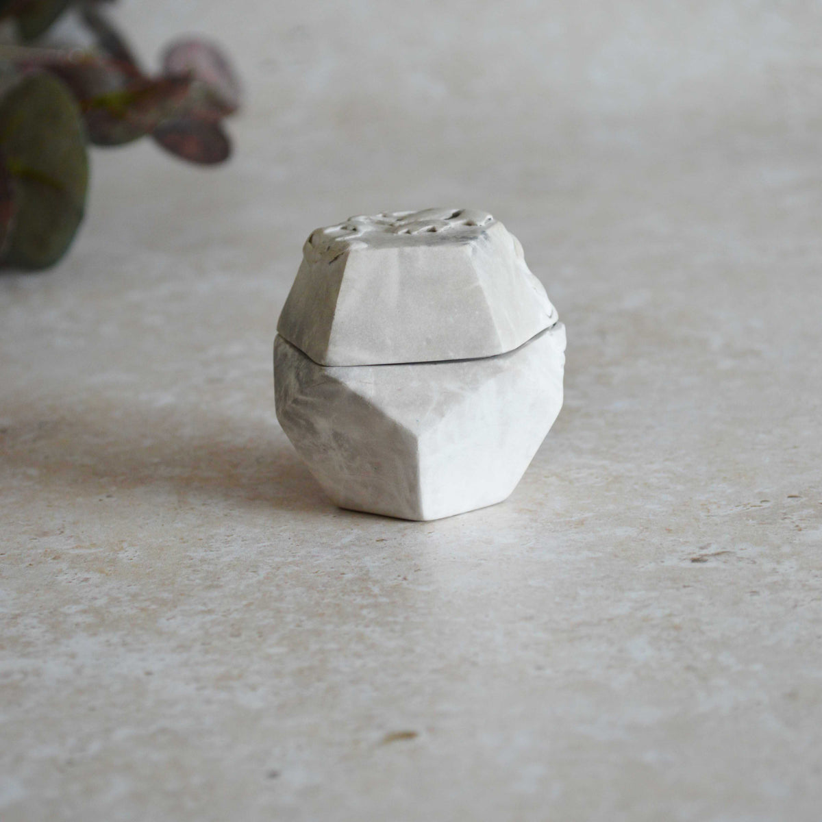 Smoke Fired Dodecahedron | Textured Small | Smoke Fired | Porcelain