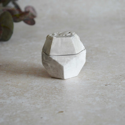 Smoke Fired Dodecahedron | Textured Small | Smoke Fired | Porcelain