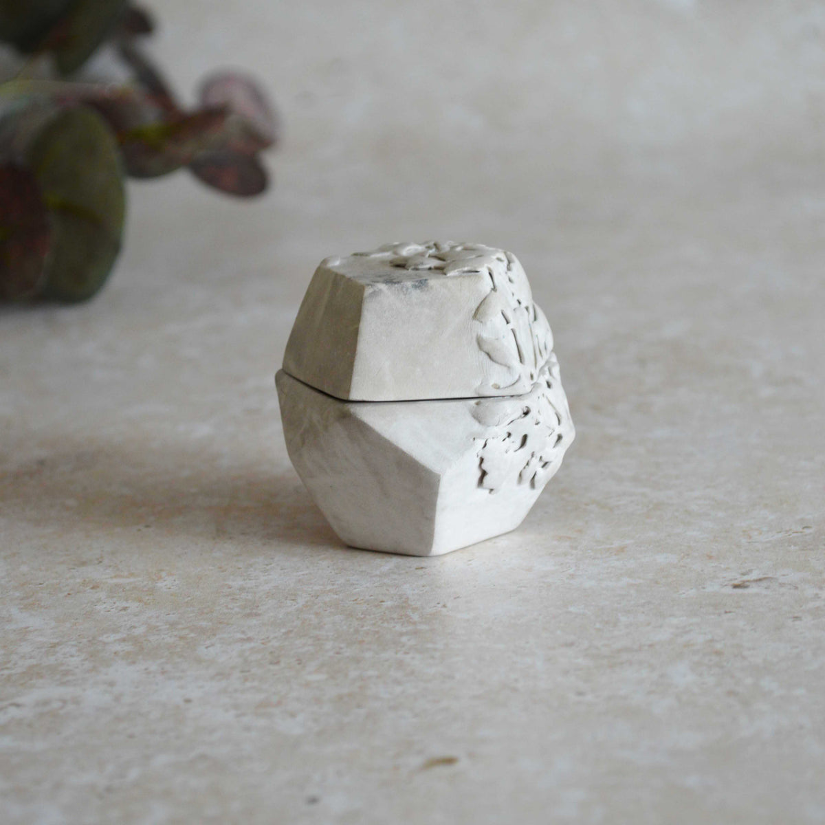 Smoke Fired Dodecahedron | Textured Small | Smoke Fired | Porcelain