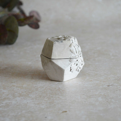 Smoke Fired Dodecahedron | Textured Small | Smoke Fired | Porcelain