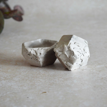 Smoke Fired Dodecahedron | Textured Small | Smoke Fired | Porcelain