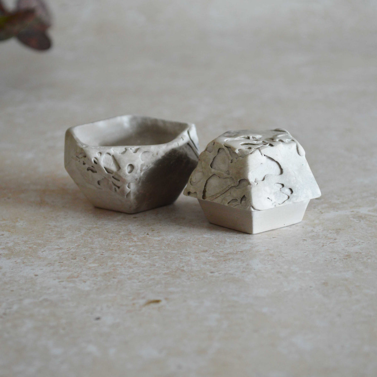 Smoke Fired Dodecahedron | Textured Small | Smoke Fired | Porcelain