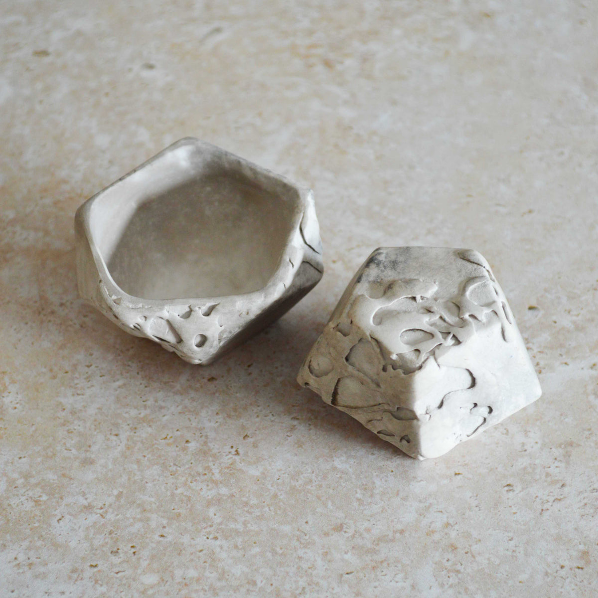 Smoke Fired Dodecahedron | Textured Small | Smoke Fired | Porcelain