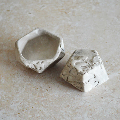 Smoke Fired Dodecahedron | Textured Small | Smoke Fired | Porcelain