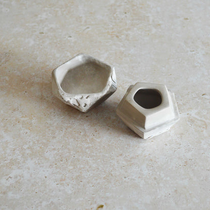Smoke Fired Dodecahedron | Textured Small | Smoke Fired | Porcelain