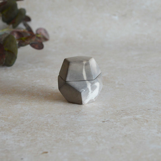 Smoke Fired Dodecahedron | Small | Smoke Fired | Porcelain