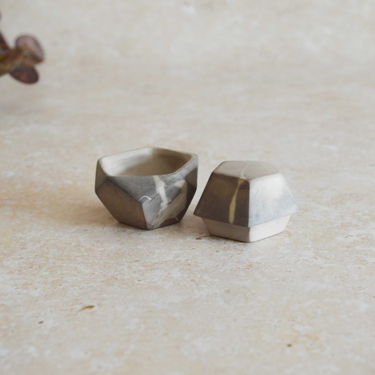 Smoke Fired Dodecahedron | Small | Smoke Fired | Porcelain