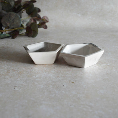 A Pair of Smoke Fired Tea Light Holders with Small Amethyst Crystals | Smoke Fired | Porcelain