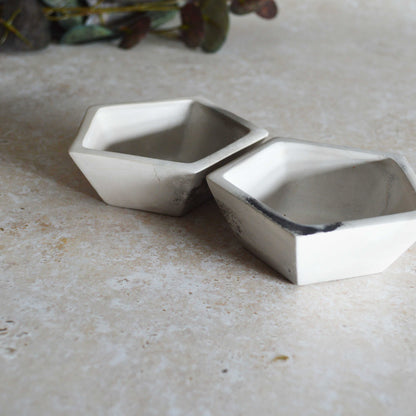 A Pair of Smoke Fired Tea Light Holders with Small Amethyst Crystals | Smoke Fired | Porcelain