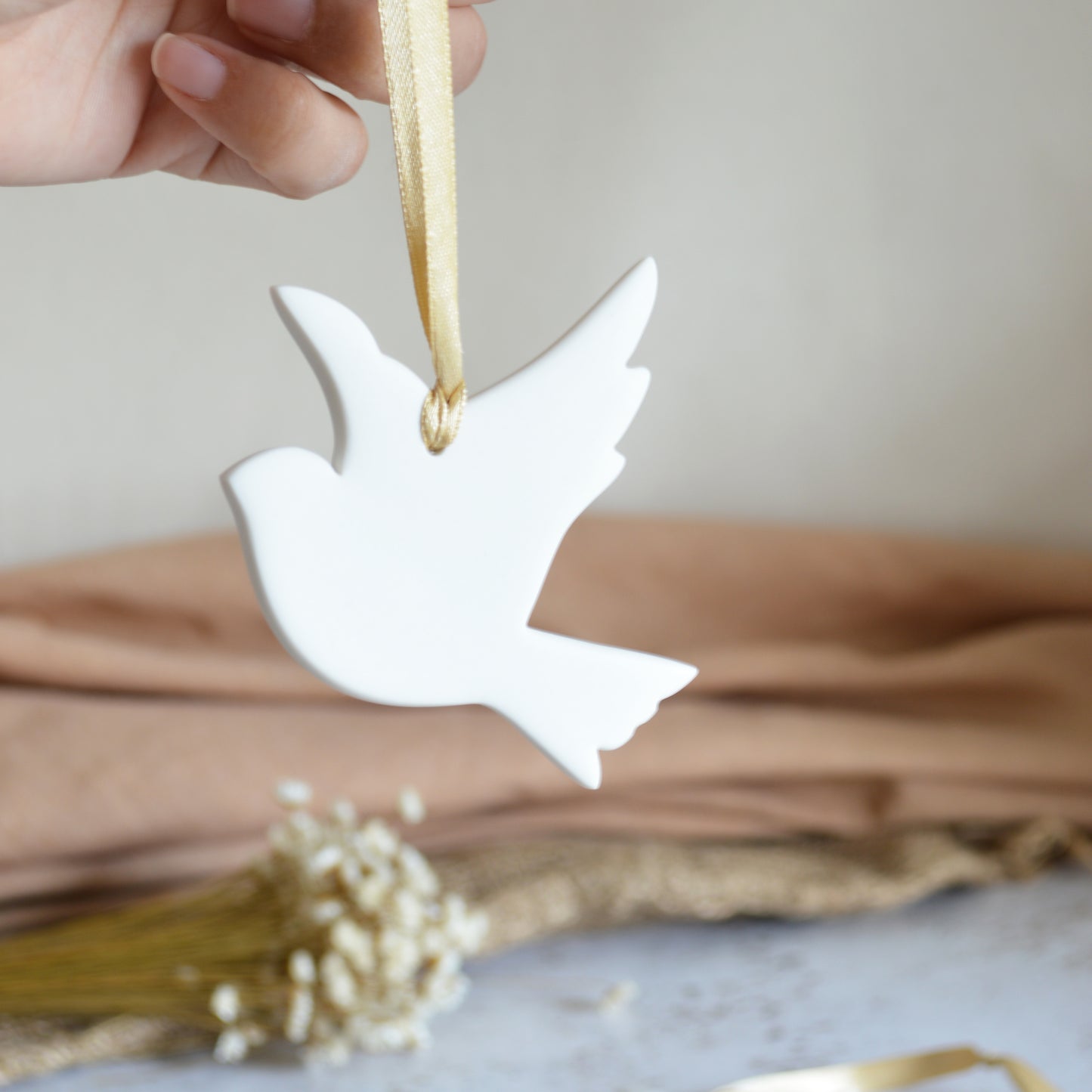 Delicate Porcelain Dove | Hanging Decoration | Christmas Decor | Tree Ornament