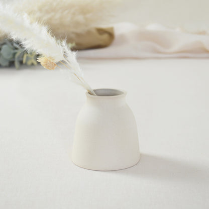 Small Beige Ceramic Vase With A Gold Embossed Heart | Neutral Vase | Flower Vase | Mother's Day | Stoneware