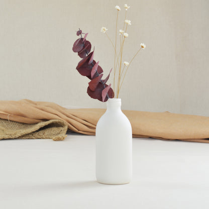 White Bottle Vase With A Gold Embossed Crescent Moon | Flower Vase | Porcelain Vase