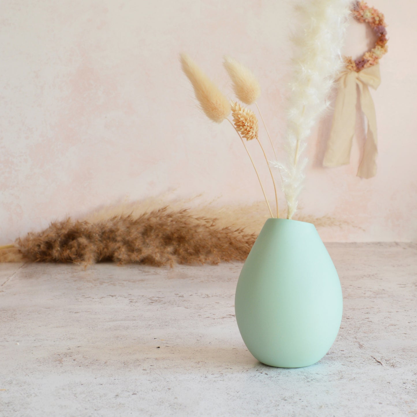 Pastel Mint Bud Vase With An Embossed Gold Heart | Spring Vase | Mother's Day Gifts | Porcelain