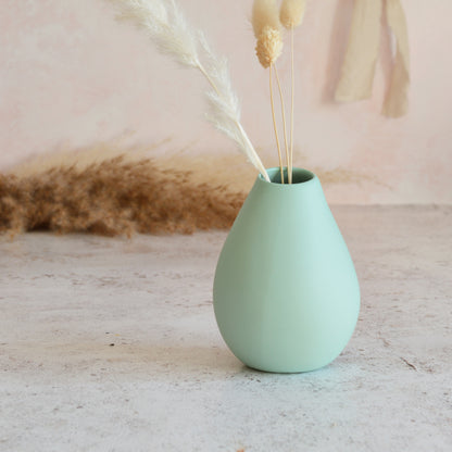 Pastel Mint Bud Vase With An Embossed Gold Heart | Spring Vase | Mother's Day Gifts | Porcelain