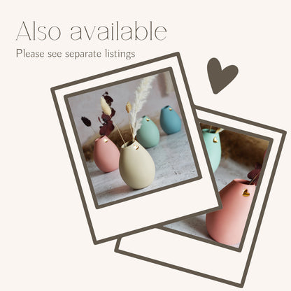 Pastel Beige Bud Vase With An Embossed Gold Heart | Porcelain | Flower Vase | Mother's Day